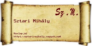 Sztari Mihály névjegykártya
